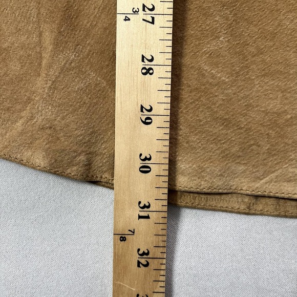 Front Line Vest Womens 14 Tan Suede Leather Button Front Collared Lined Pockets - Picture 16 of 16
